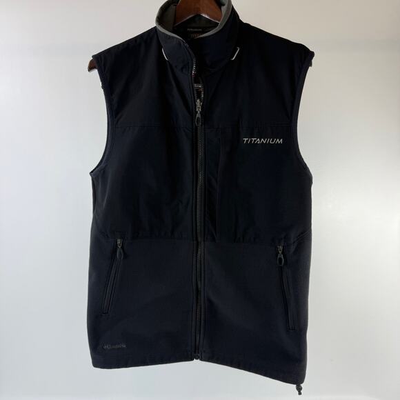 Columbia Mens M Titanium Interchange Full Zip Fleece Vest Black - Picture 4 of 8